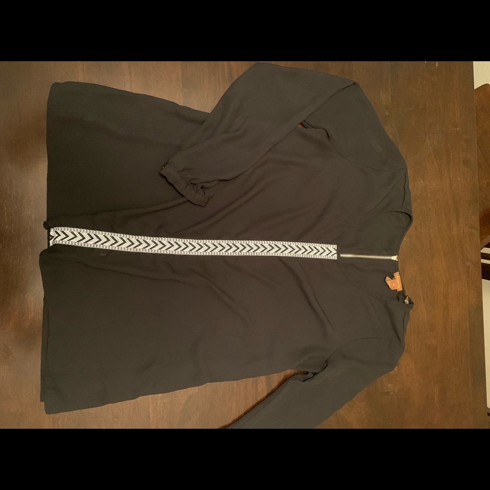 Black Long Sleeve Tunic Top